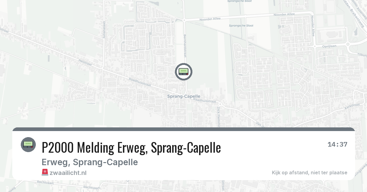 P2000 Melding Erweg, Sprang-Capelle — 29 mei 2026