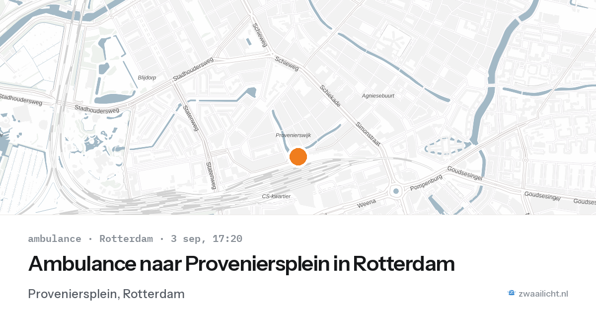 Ambulance naar Proveniersplein in Rotterdam — 3 sep 2026