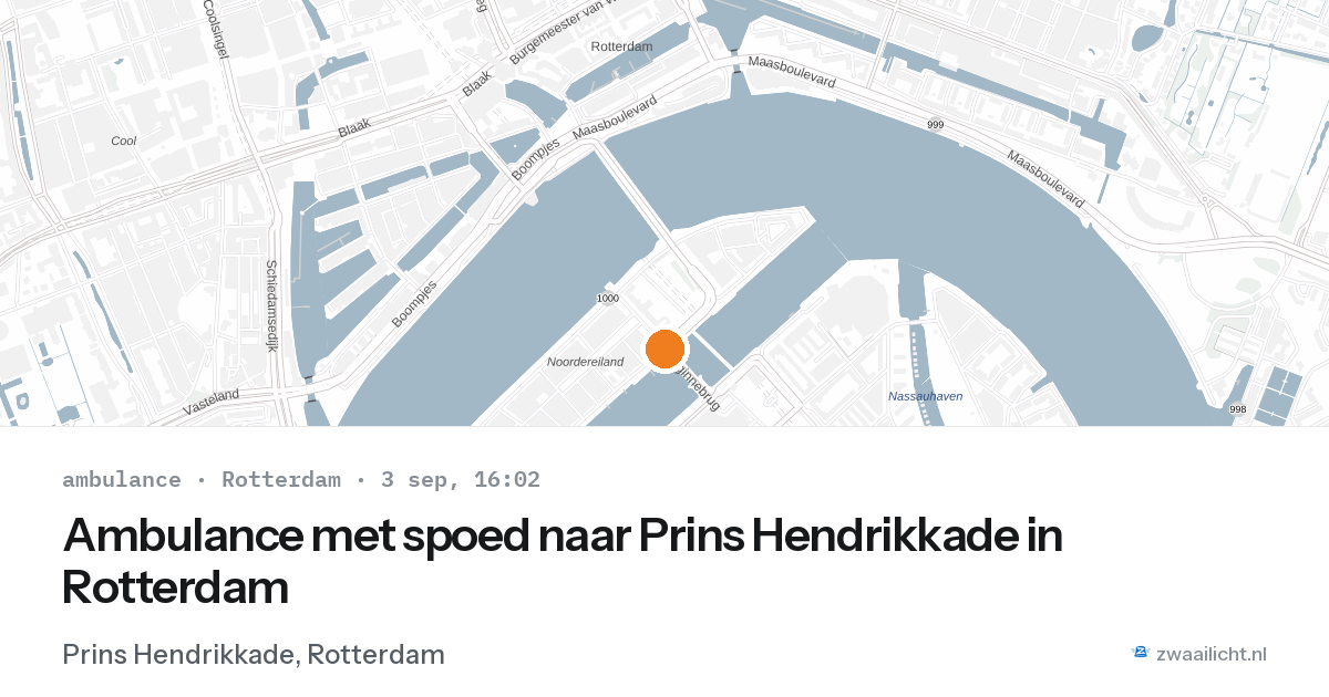 Ambulance met spoed naar Prins Hendrikkade in Rotterdam — 3 sep 2026