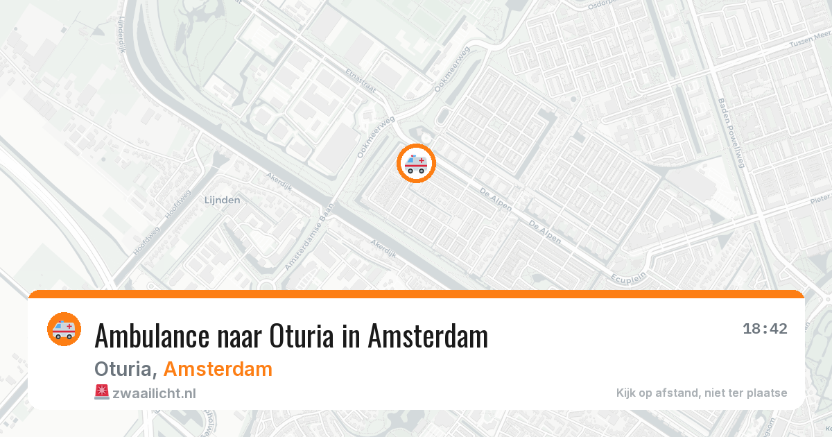 Ambulance naar Oturia in Amsterdam — 12 aug 2026