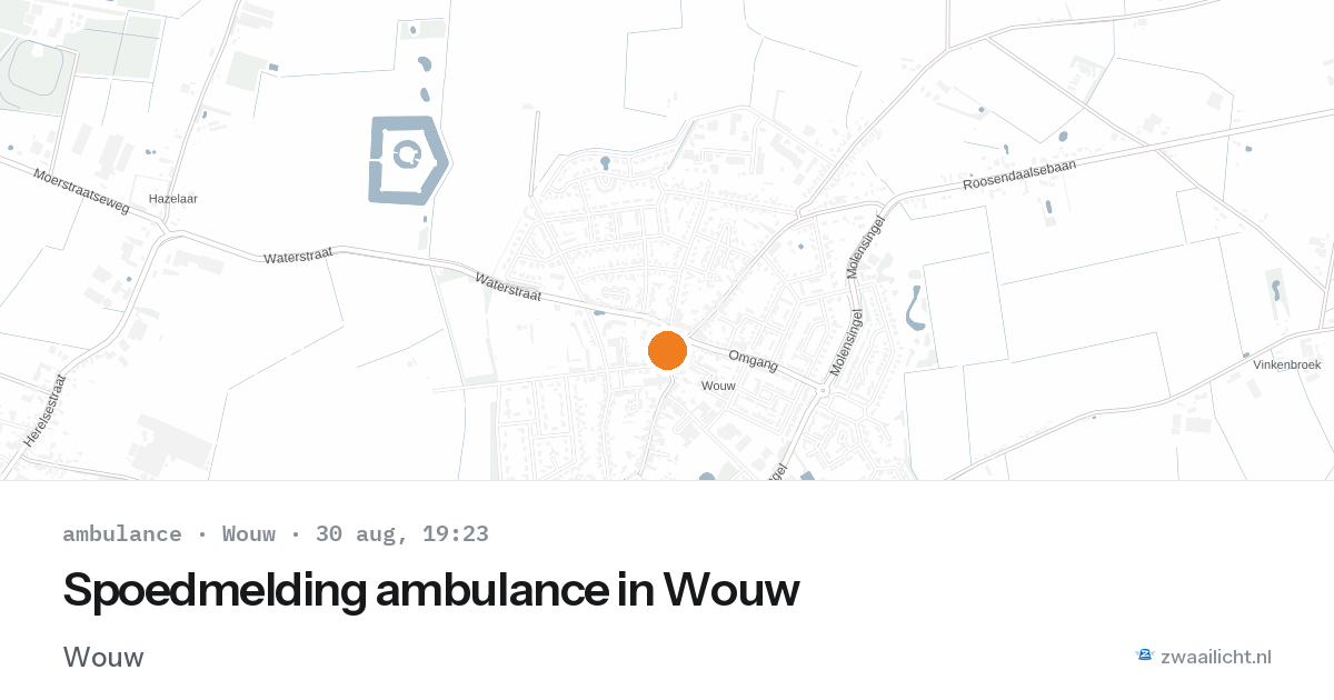 Spoedmelding ambulance in Wouw — 30 aug 2026