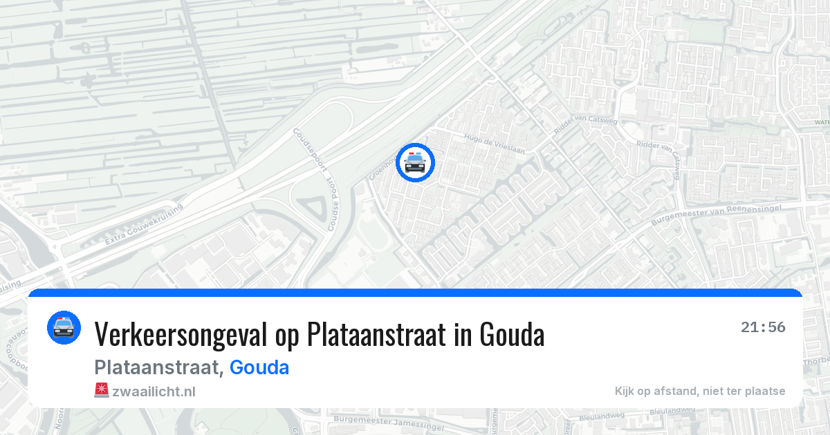 Verkeersongeval op Plataanstraat in Gouda — 22 jun 2026