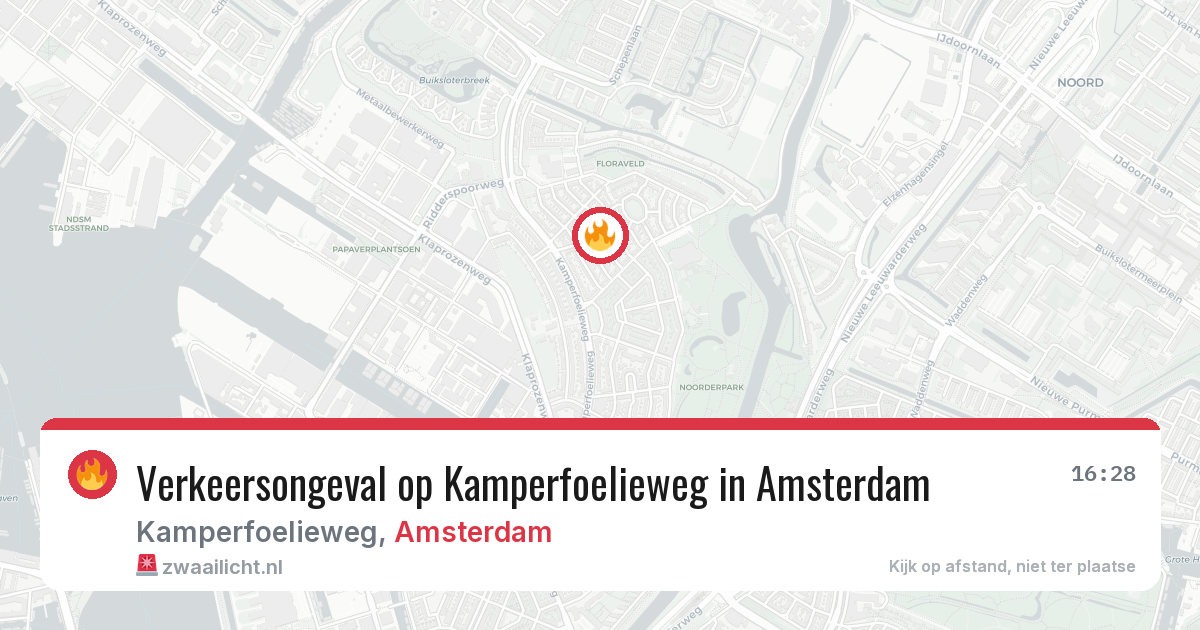 Verkeersongeval op Kamperfoelieweg in Amsterdam — 10 jun 2026