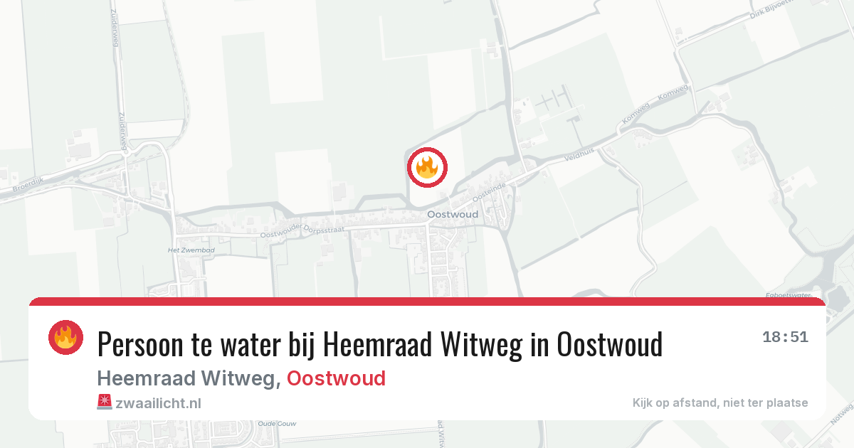 Persoon te water bij Heemraad Witweg in Oostwoud — 25 jul 2026