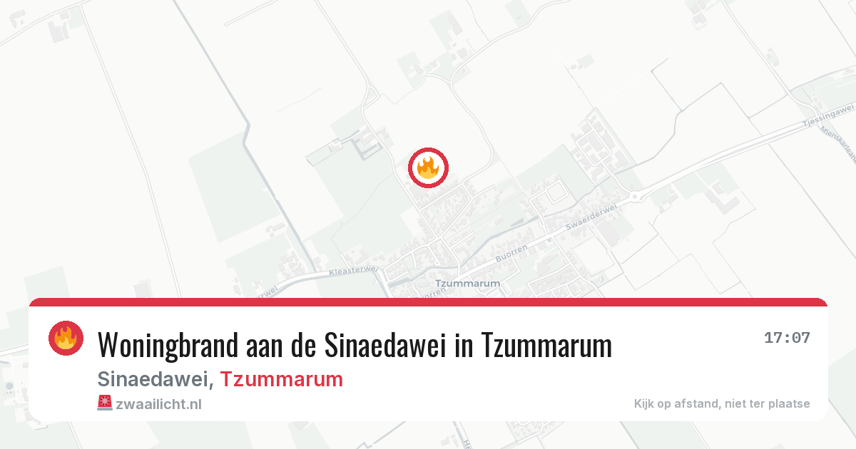 Woningbrand aan de Sinaedawei in Tzummarum — 11 apr 2026