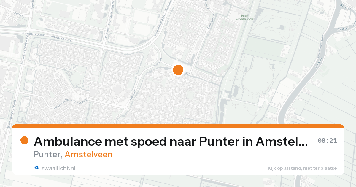 Ambulance met spoed naar Punter in Amstelveen — 21 aug 2026