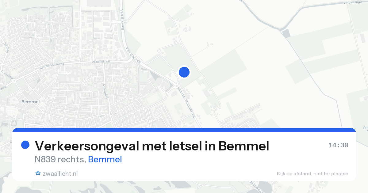 Verkeersongeval met letsel in Bemmel — 18 aug 2026
