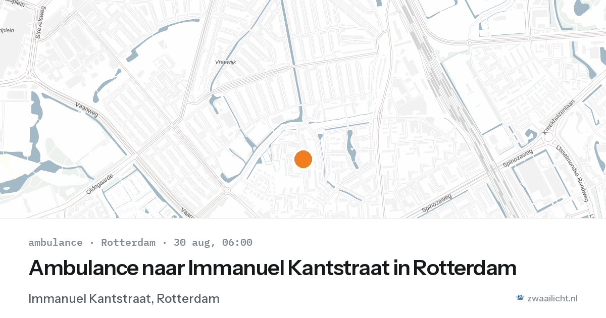 Ambulance naar Immanuel Kantstraat in Rotterdam — 30 aug 2026