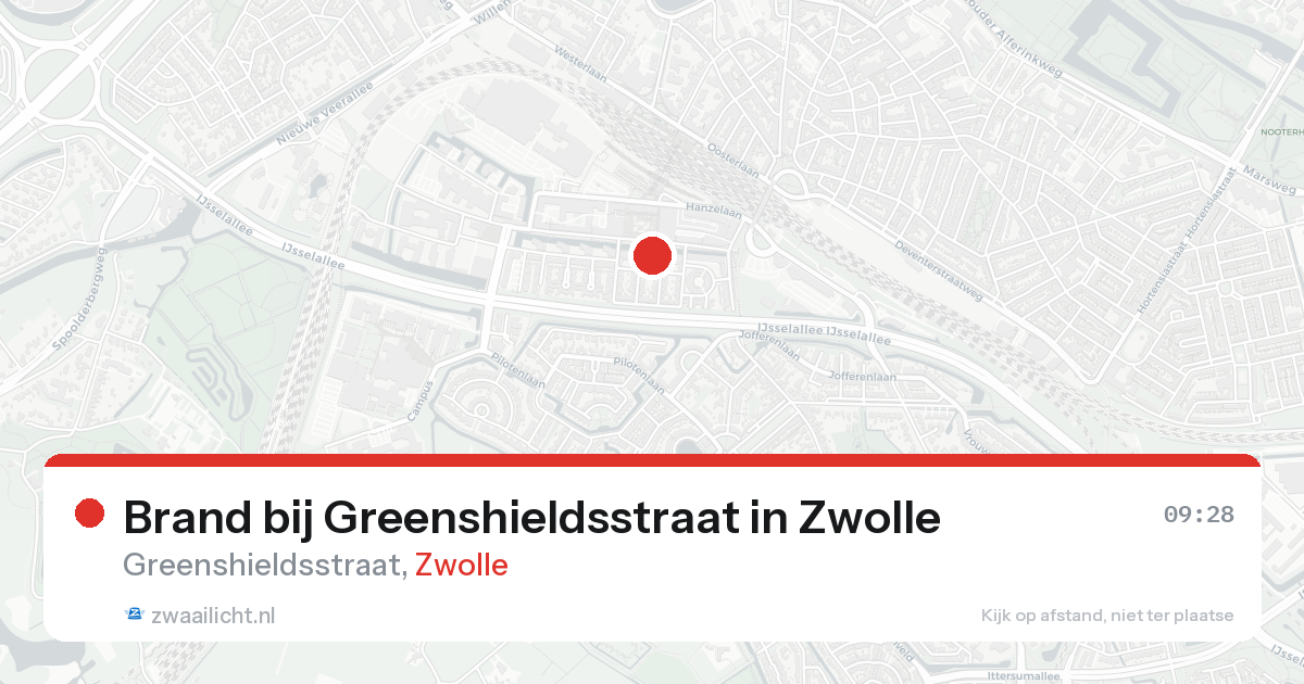 Brand bij Greenshieldsstraat in Zwolle — 24 aug 2026
