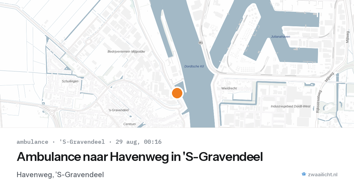 Ambulance naar Havenweg in 'S-Gravendeel — 28 aug 2026