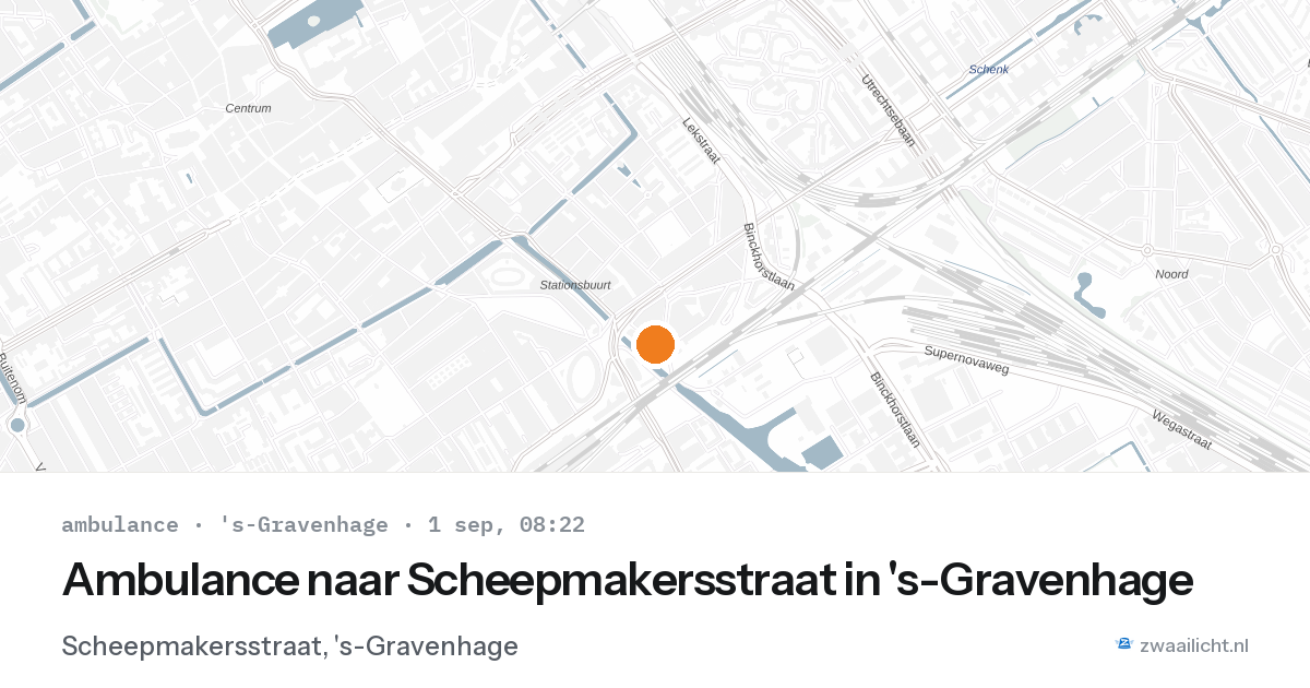 Ambulance naar Scheepmakersstraat in 's-Gravenhage — 1 sep 2026