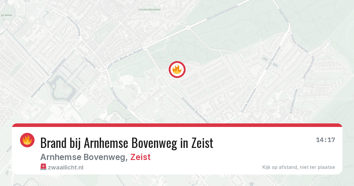 Brand bij Arnhemse Bovenweg in Zeist — 23 mei 2026