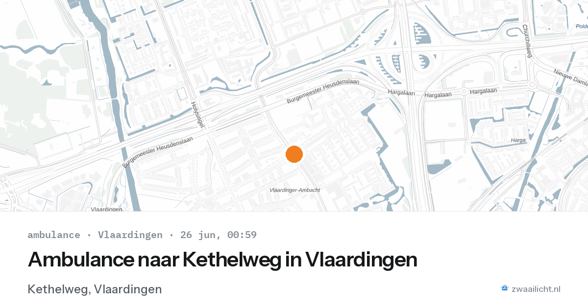 Ambulance naar Kethelweg in Vlaardingen — 25 jun 2026