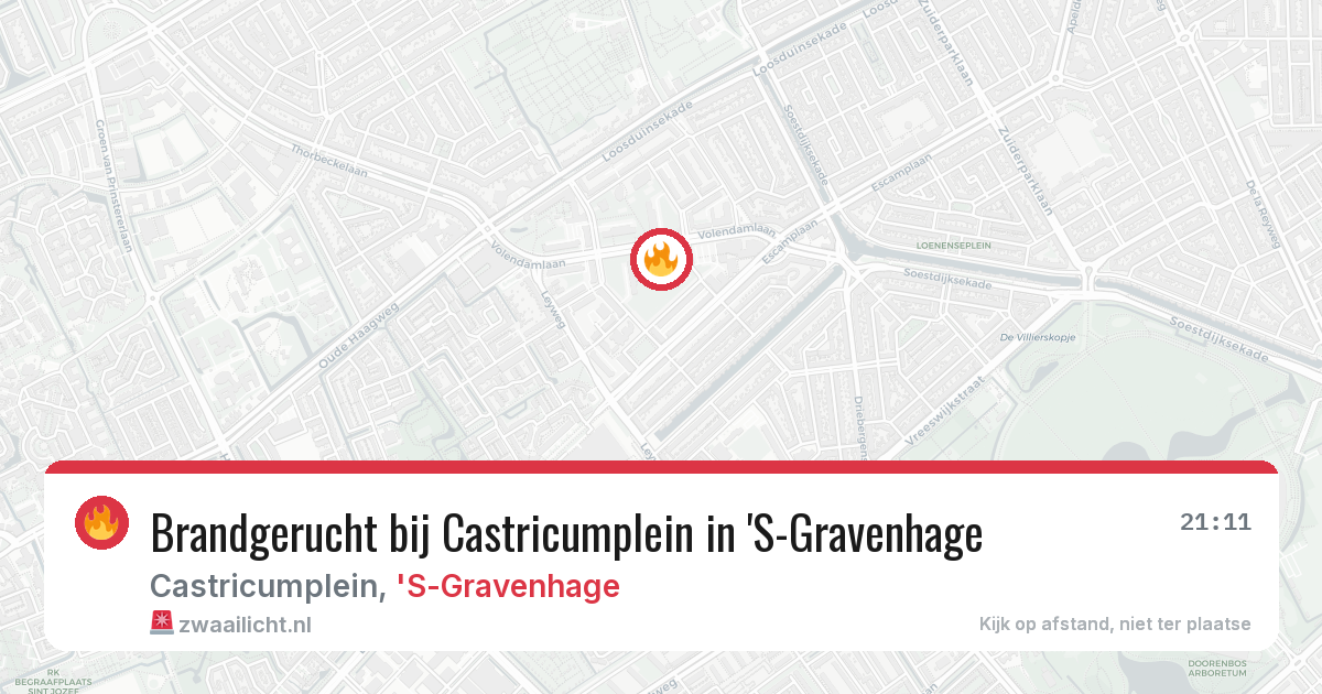 Brandgerucht bij Castricumplein in 'S-Gravenhage — 1 jul 2026