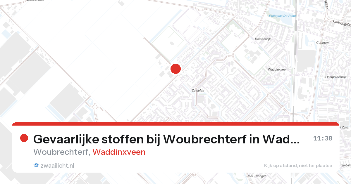 Gevaarlijke stoffen bij Woubrechterf in Waddinxveen — 19 mei 2026