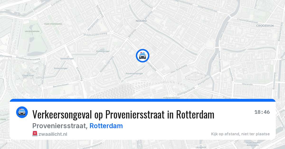 Verkeersongeval op Proveniersstraat in Rotterdam — 7 jul 2026