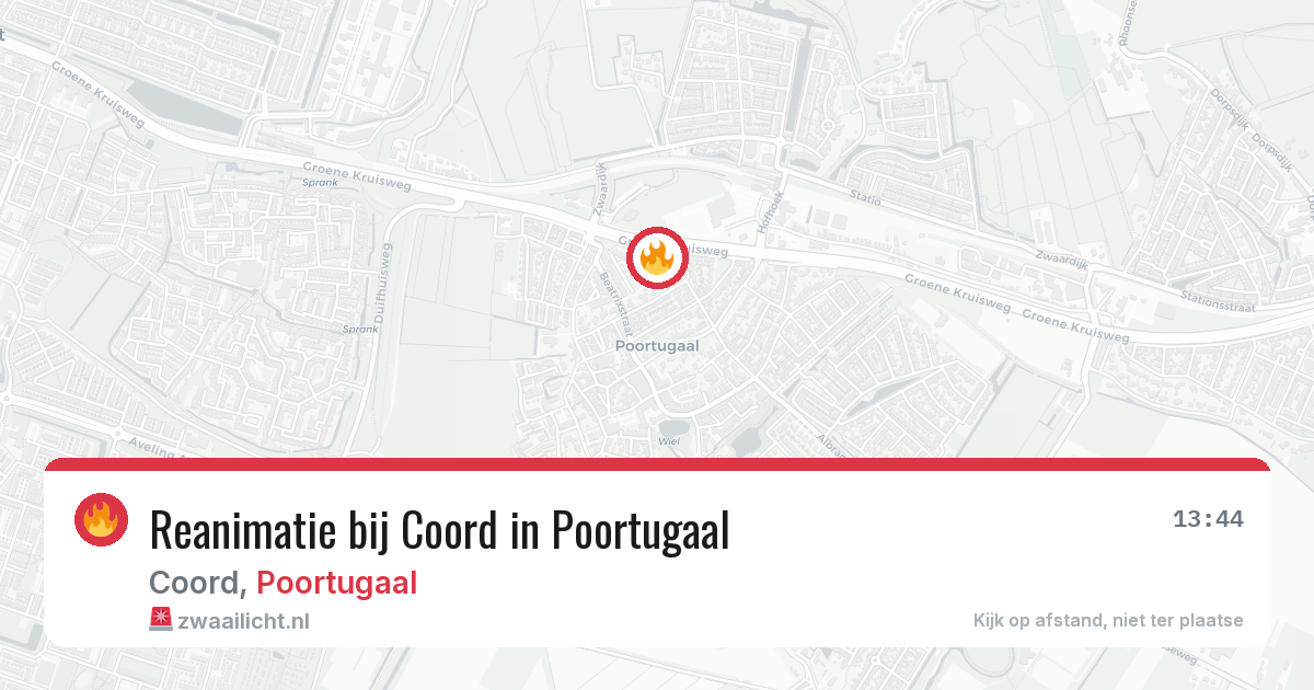 Reanimatie bij Coord in Poortugaal — 26 mrt 2026