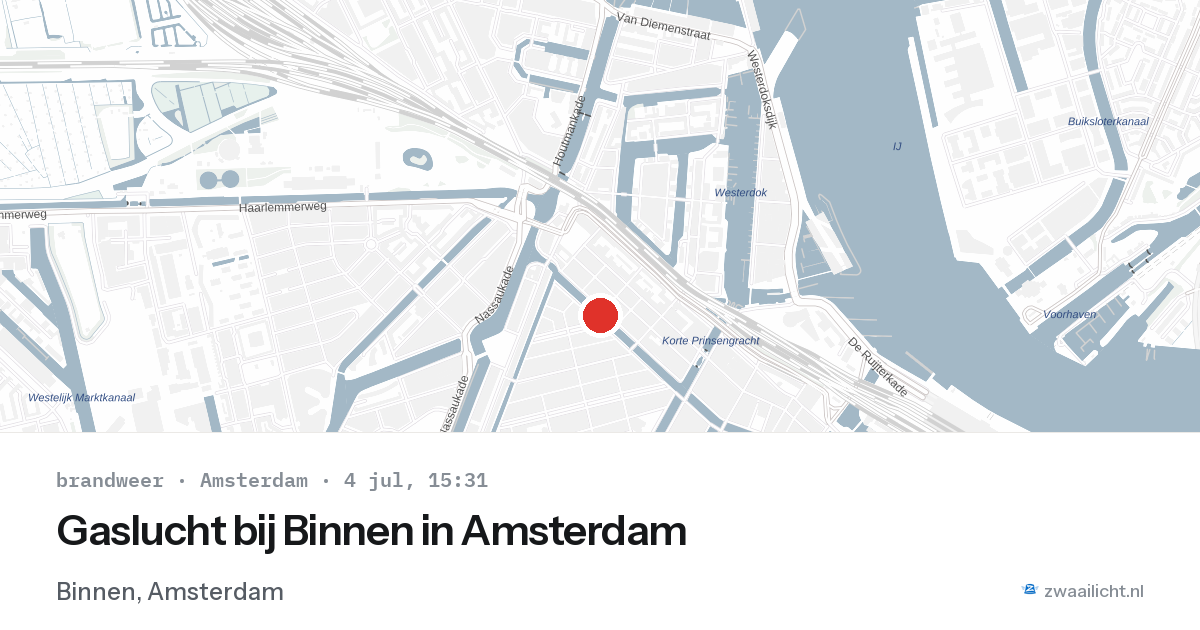 Gaslucht bij Binnen in Amsterdam — 4 jul 2026