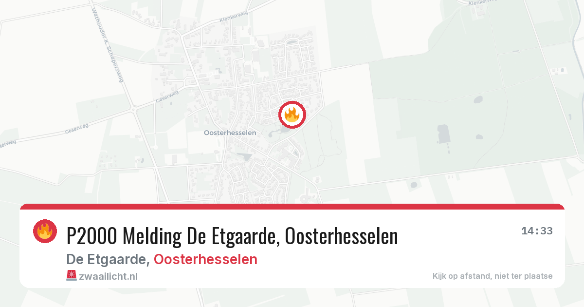 P2000 Melding De Etgaarde, Oosterhesselen — 31 jul 2026