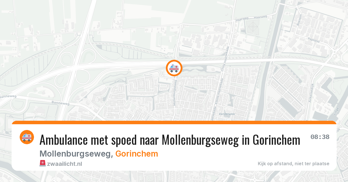 Ambulance met spoed naar Mollenburgseweg in Gorinchem — 14 aug 2026