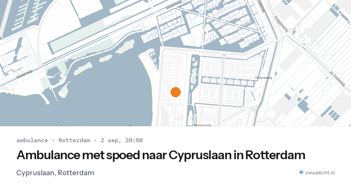 Ambulance met spoed naar Cypruslaan in Rotterdam — 2 sep 2026