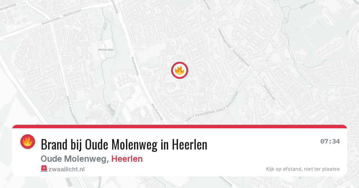 Brand bij Oude Molenweg in Heerlen — 6 aug 2026
