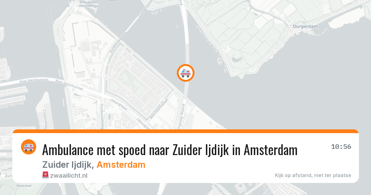 Ambulance met spoed naar Zuider Ijdijk in Amsterdam — 21 mrt 2026