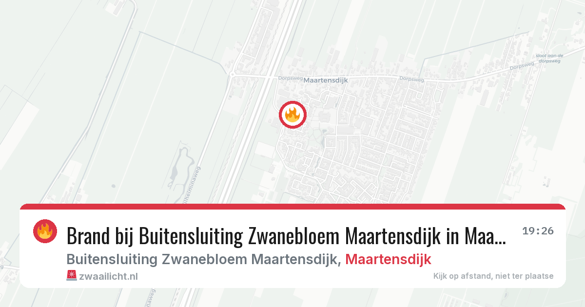 Brand bij Buitensluiting Zwanebloem Maartensdijk in Maartensdijk — 13 mei 2026