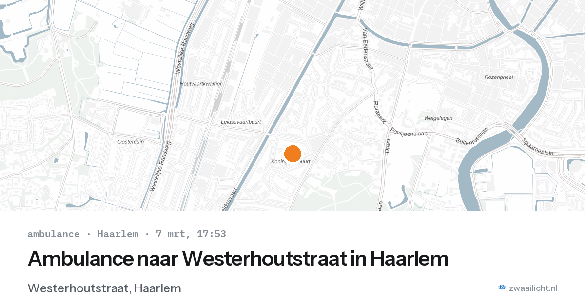 Ambulance naar Westerhoutstraat in Haarlem — 7 mrt 2026