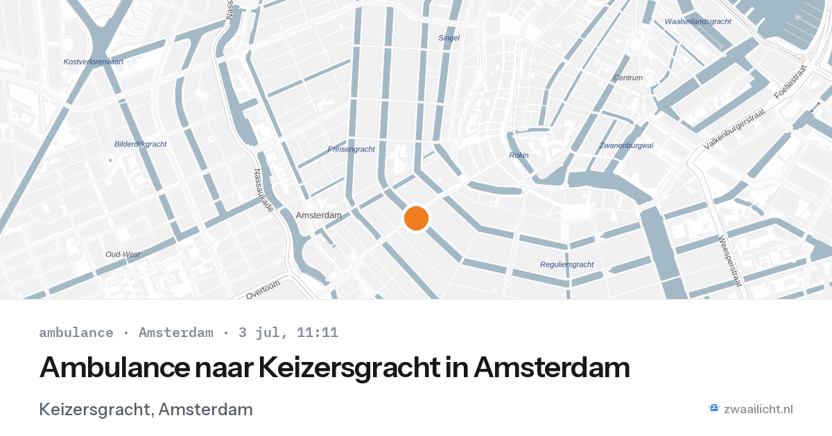 Ambulance naar Keizersgracht in Amsterdam — 3 jul 2026