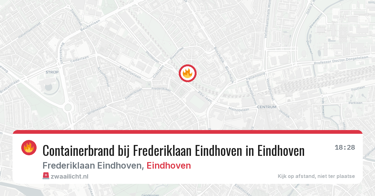 Containerbrand bij Frederiklaan Eindhoven in Eindhoven — 18 jul 2026
