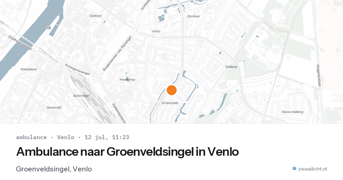 Ambulance naar Groenveldsingel in Venlo — 12 jul 2026