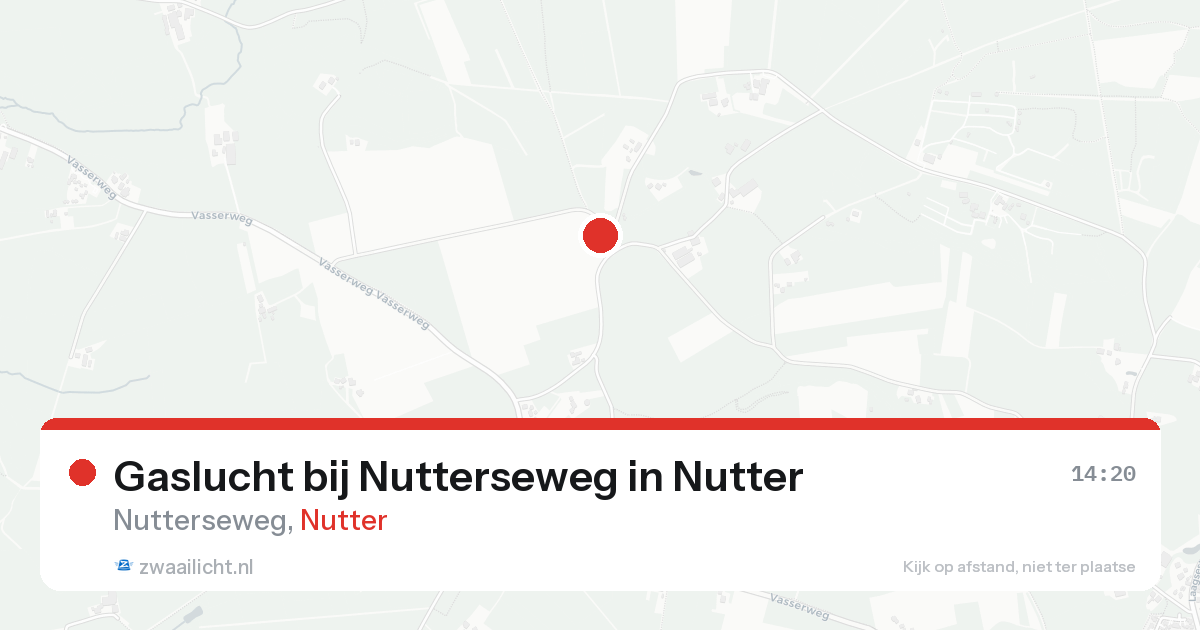 Gaslucht bij Nutterseweg in Nutter — 19 aug 2026