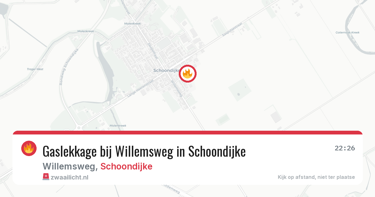 Gaslekkage bij Willemsweg in Schoondijke — 4 feb 2026