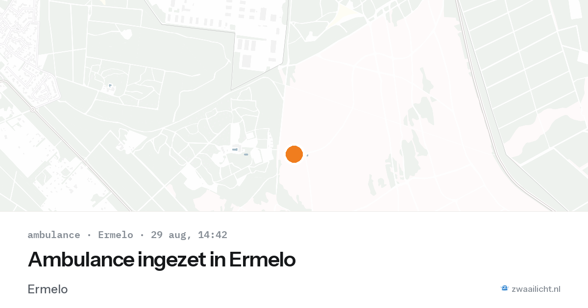Ambulance ingezet in Ermelo — 29 aug 2026