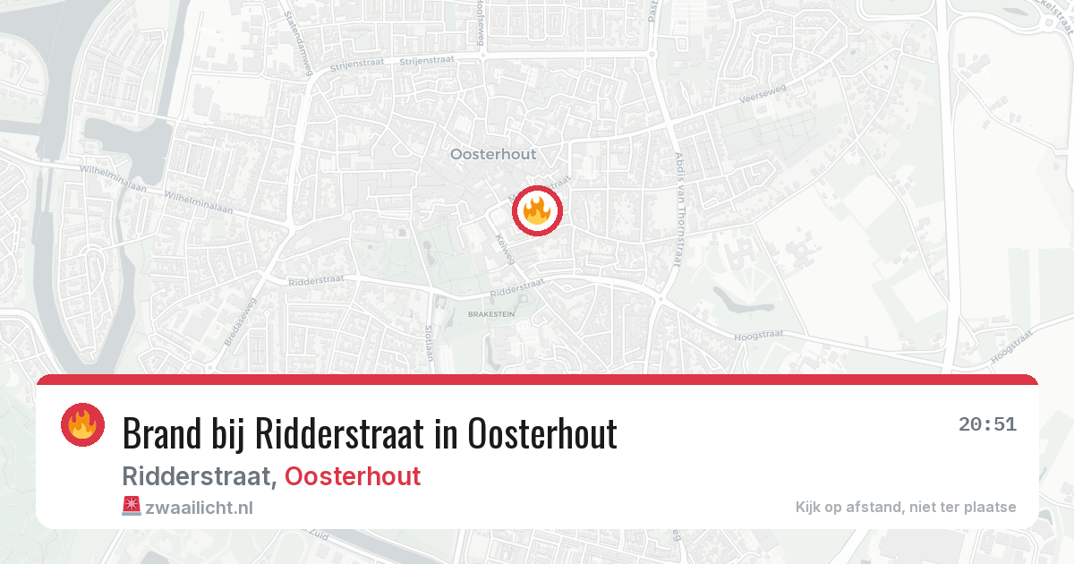 Brand bij Ridderstraat in Oosterhout — 21 mrt 2026