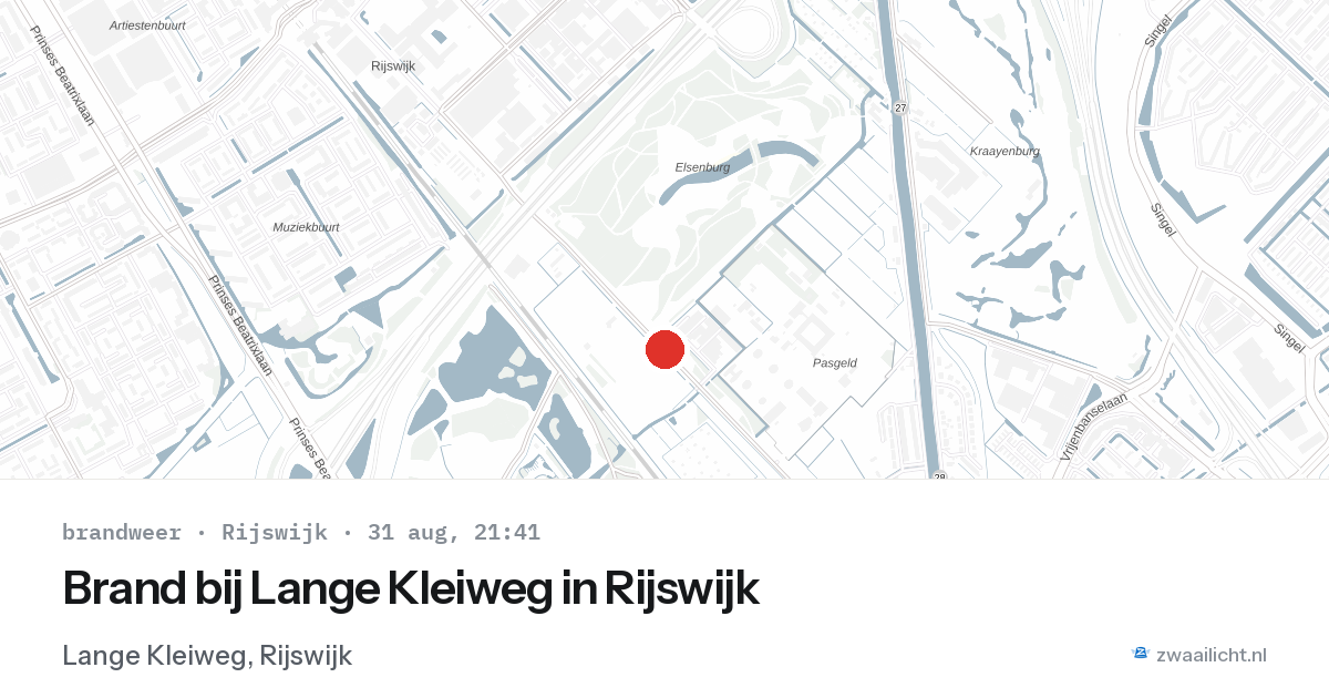 Brand bij Lange Kleiweg in Rijswijk — 31 aug 2026