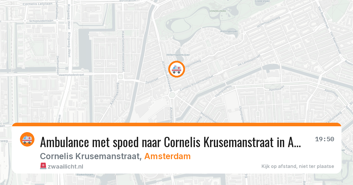 Ambulance met spoed naar Cornelis Krusemanstraat in Amsterdam — 29 jun 2026