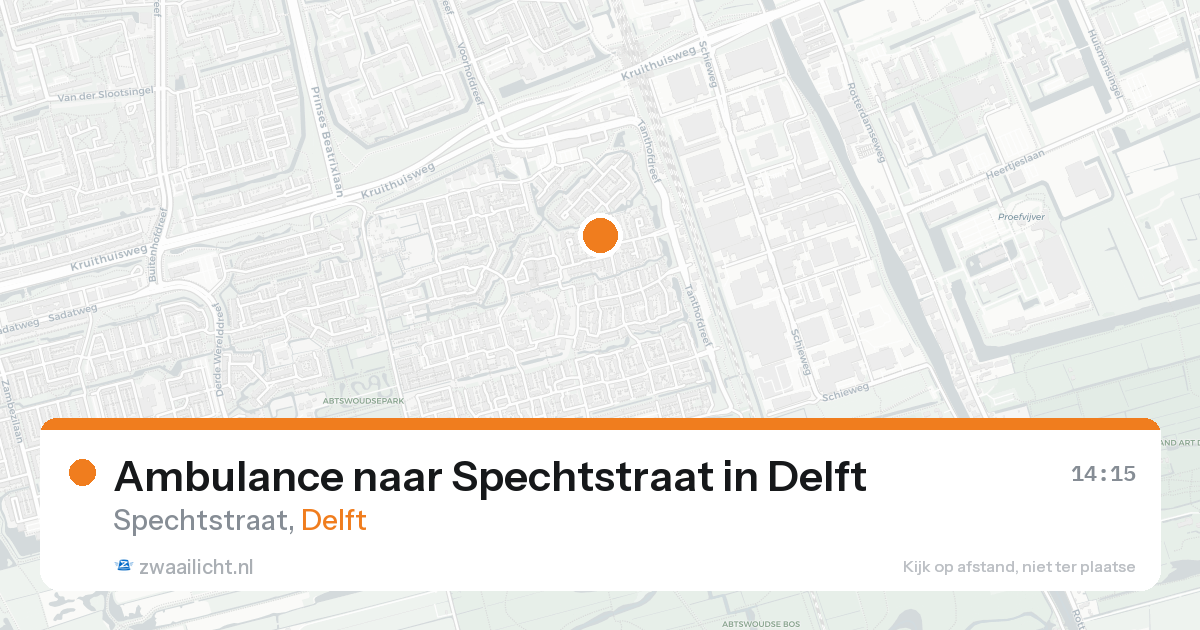 Ambulance naar Spechtstraat in Delft — 20 aug 2026