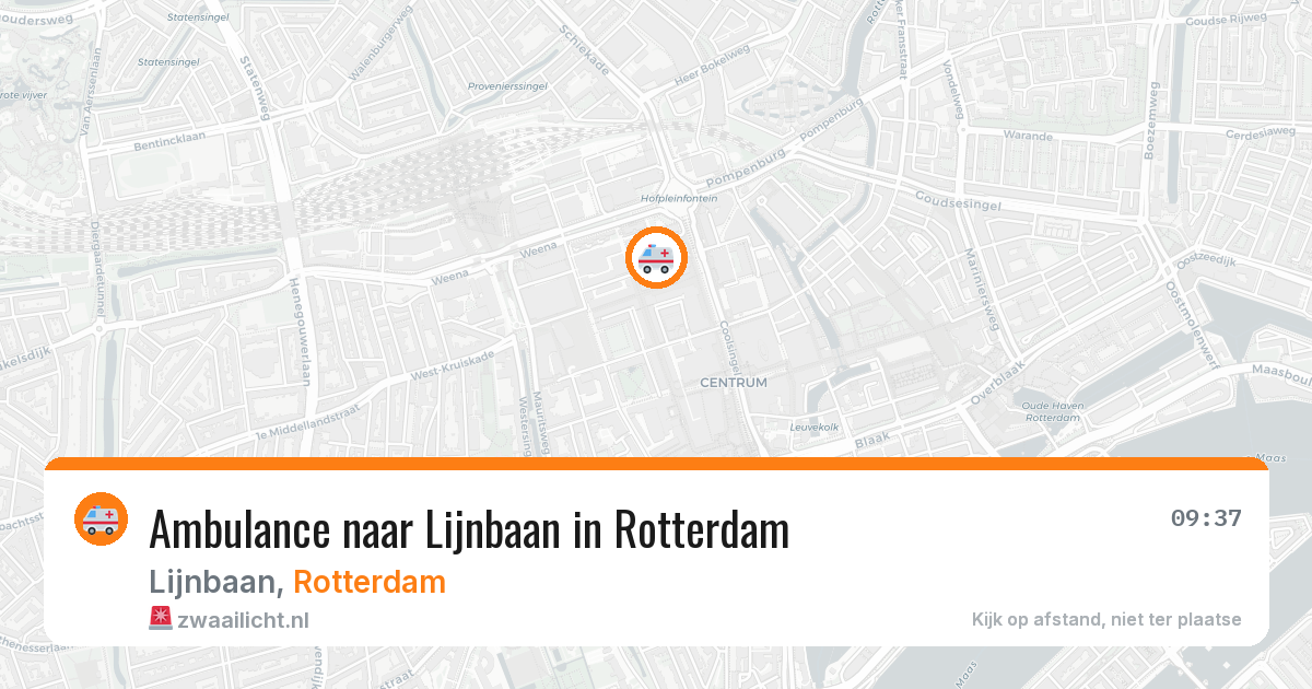 Ambulance naar Lijnbaan in Rotterdam — 9 mrt 2026