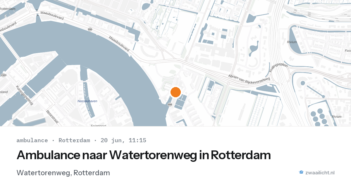 Ambulance naar Watertorenweg in Rotterdam — 20 jun 2026