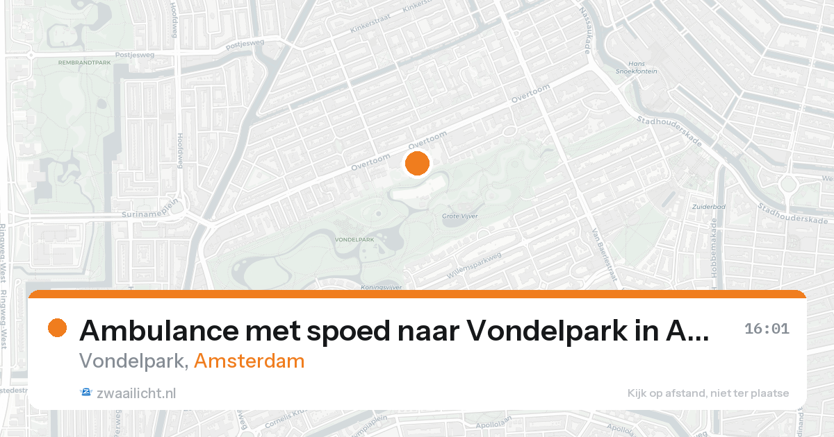 Ambulance met spoed naar Vondelpark in Amsterdam — 23 aug 2026