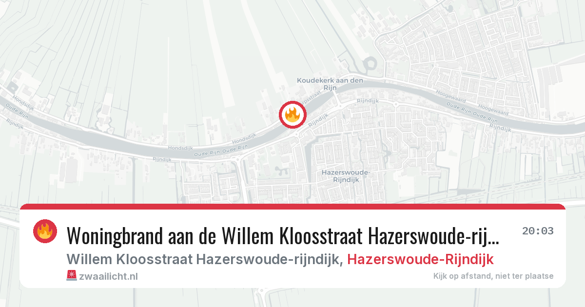 Woningbrand aan de Willem Kloosstraat Hazerswoude-rijndijk in Hazerswoude-Rijndijk — 25 mei 2026