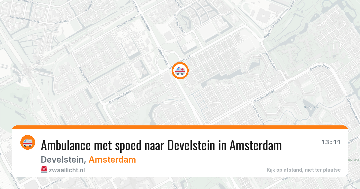 Ambulance met spoed naar Develstein in Amsterdam — 30 mrt 2026