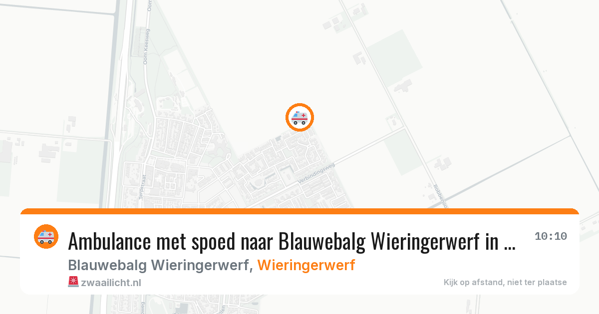 Ambulance met spoed naar Blauwebalg Wieringerwerf in Wieringerwerf — 17 jul 2026