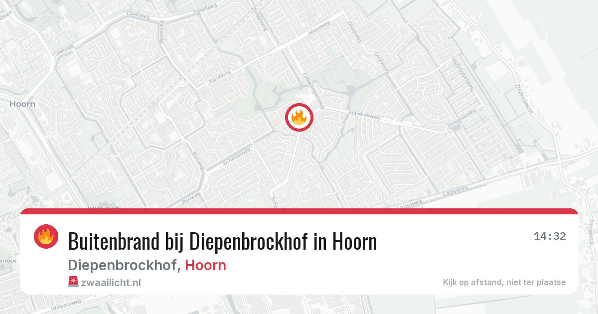 Buitenbrand bij Diepenbrockhof in Hoorn — 14 mei 2026