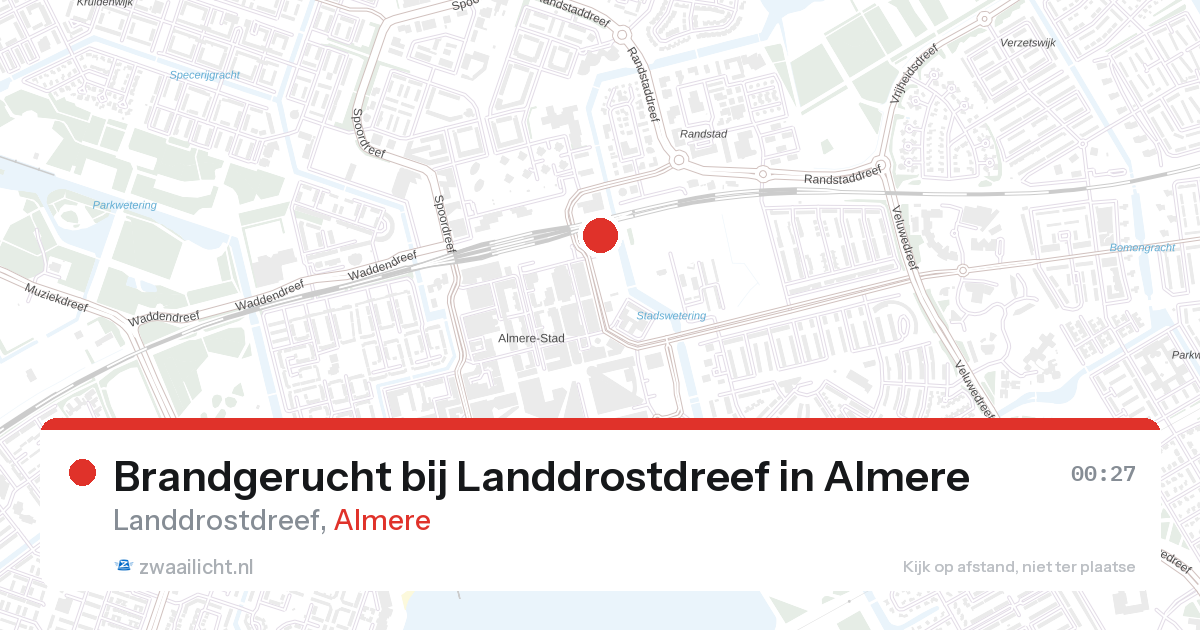 Brandgerucht bij Landdrostdreef in Almere — 16 mei 2026