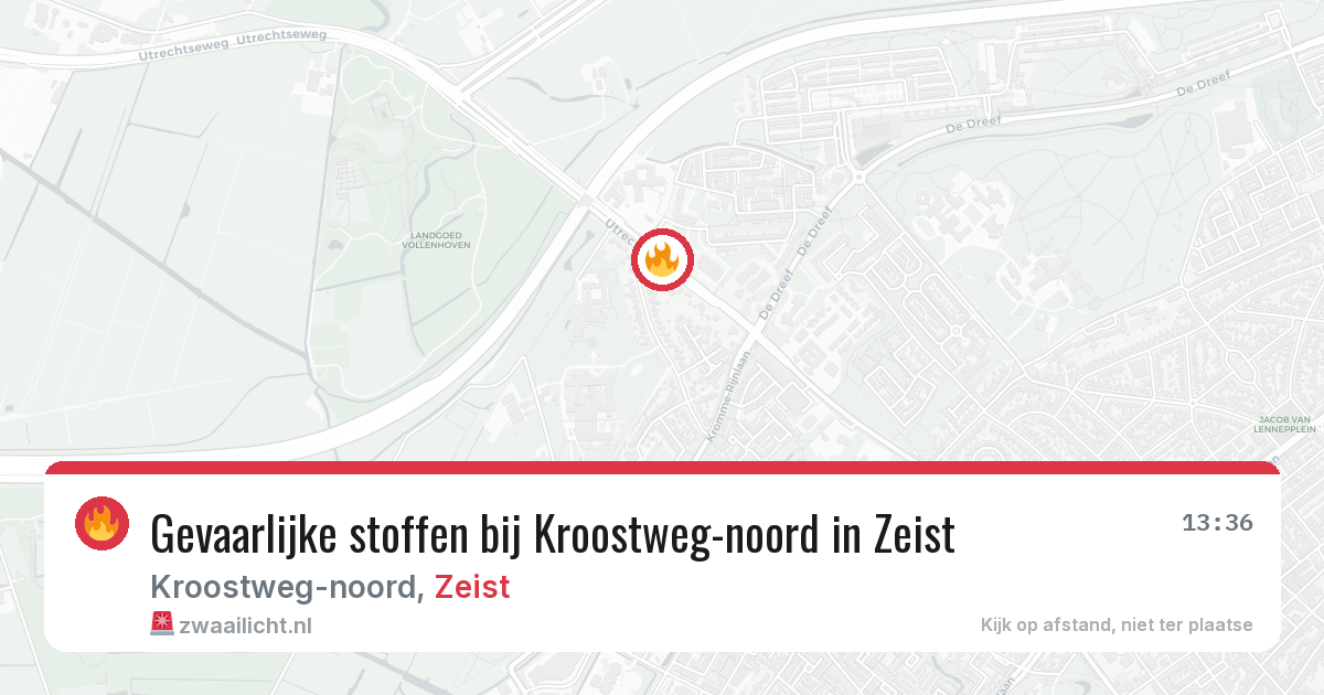 Gevaarlijke stoffen bij Kroostweg-noord in Zeist — 9 aug 2026