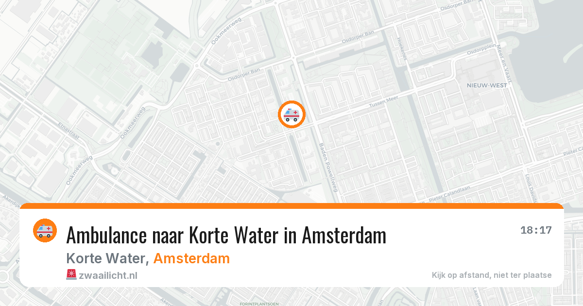 Ambulance naar Korte Water in Amsterdam — 9 jul 2026