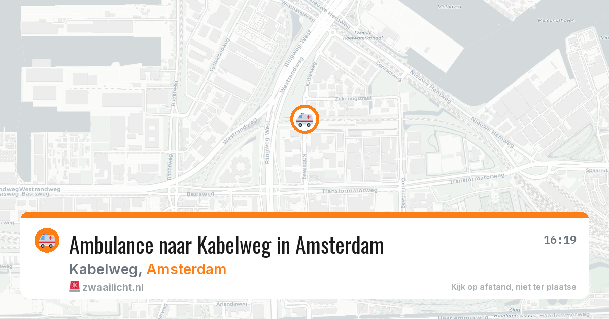 Ambulance naar Kabelweg in Amsterdam — 21 apr 2026